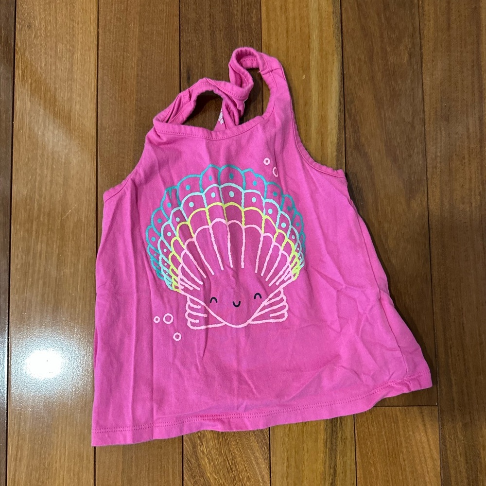 GAP Pink Kids Tank Top with Colorful Shell Design